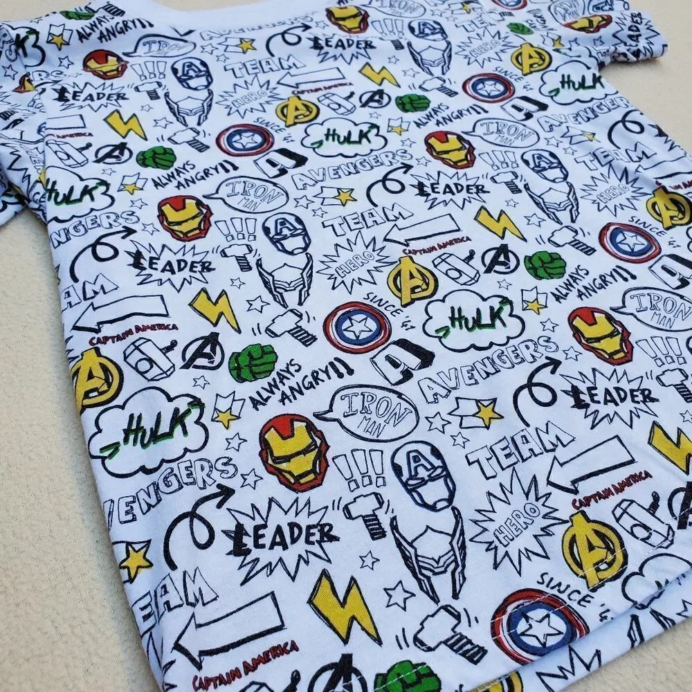 Marvel Avengers Hoodie Jacket Joggers and Short Sleeve Shirt 3 piece set size 7